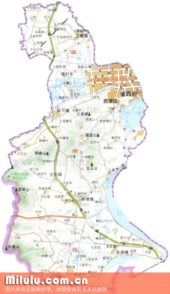 龙井茶西湖产区原产地域范围图